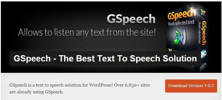 sitio wordpress accesible GSpeech
