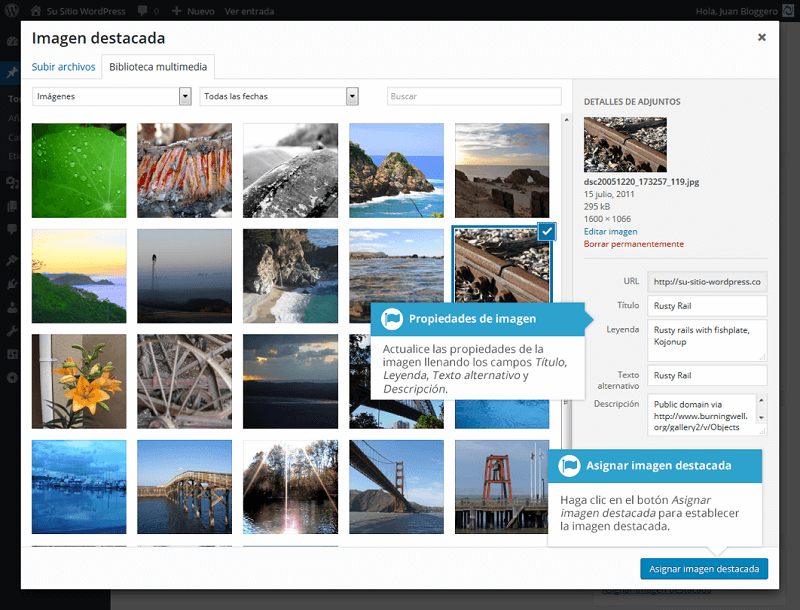 Insertar galería de imágenes en WordPress