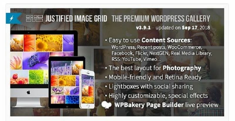 galería de imágenes en WordPress: Justified image grid