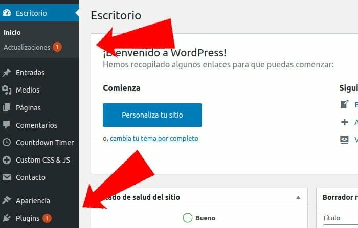 Donde se gestionan los plugins de WordPress